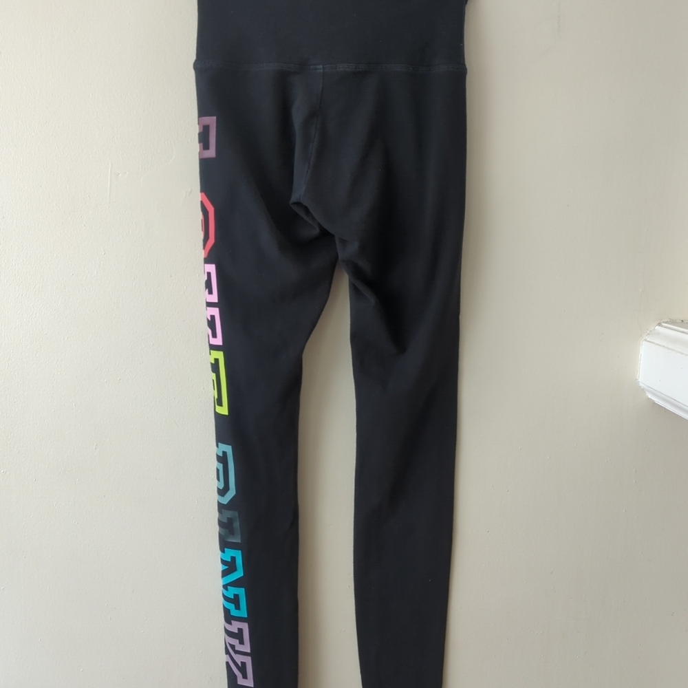 Victoria's Secret Love Pink Leggings Sz Xs Colorful High Waist Yoga Full Length - Picture 5 of 6